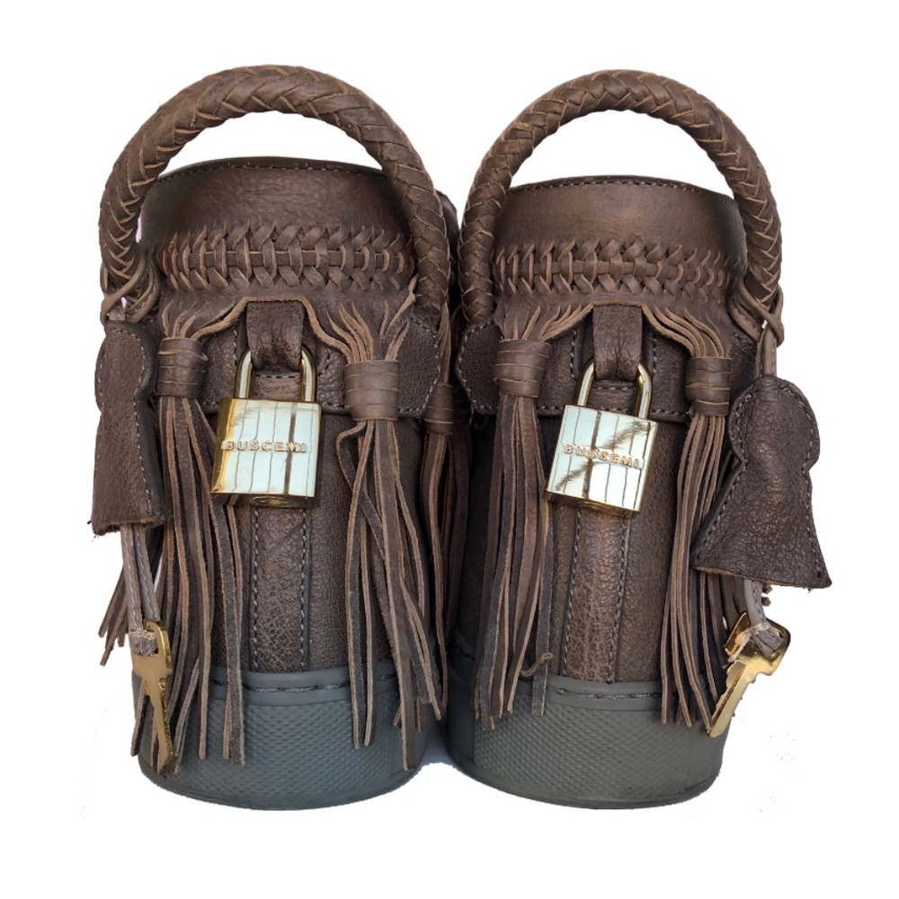 Buscemi 125mm Leather Fringe Sneakers - Picture 6 of 16